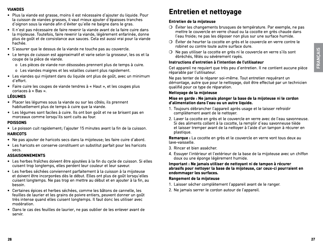 Black & Decker SL5385C manual Entretien et nettoyage, Français 
