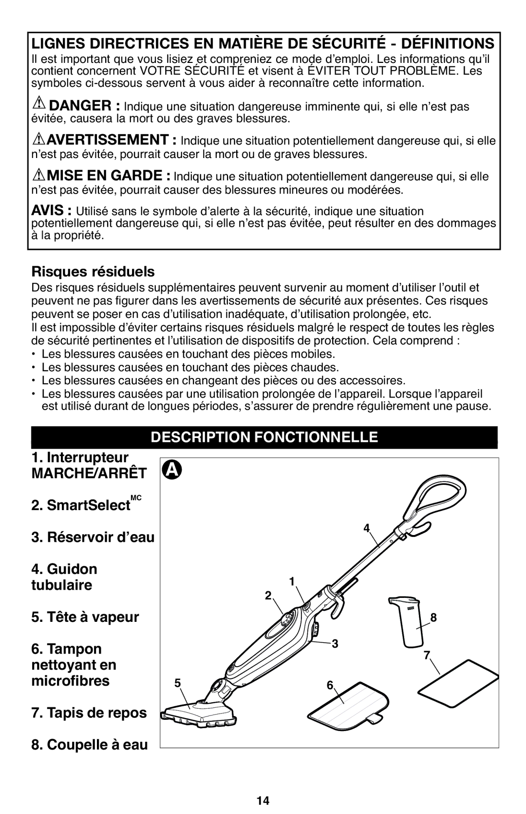 Black & Decker SM1620, SM1630, SM1610 instruction manual Ri ques ré iduel, Marche/Arrêt 