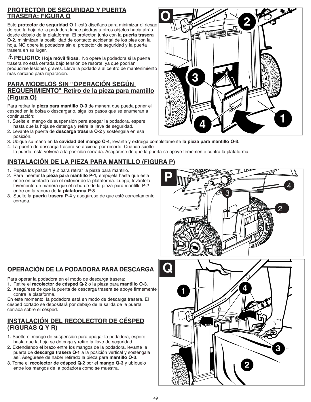 Black & Decker CM1936Z, SPCM1936 Protector DE Seguridad Y Puerta Trasera Figura O, Para Modelos SIN Operación Según 