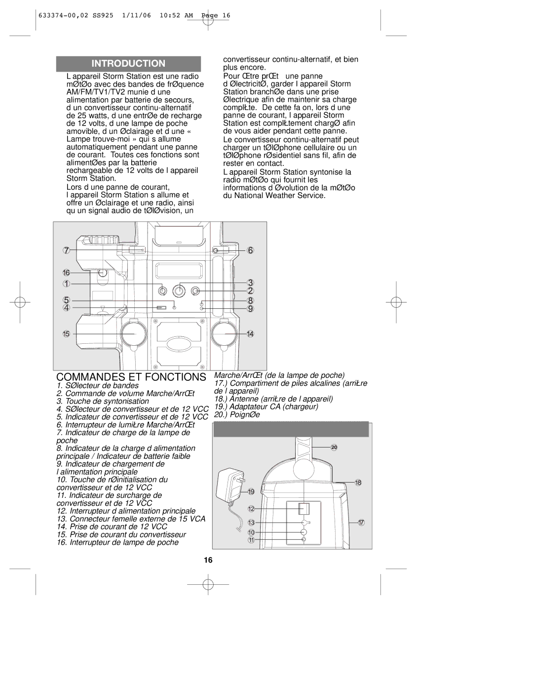 Black & Decker SS925 instruction manual Commandes ET Fonctions 