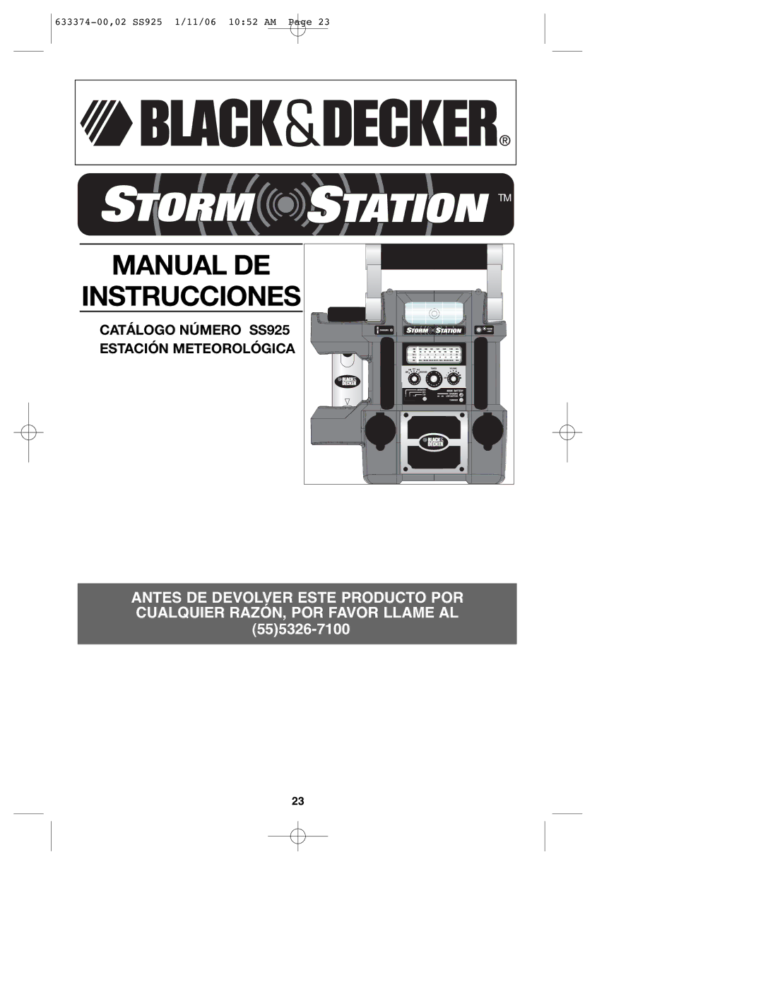 Black & Decker SS925 instruction manual Manual DE 