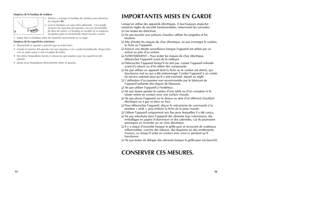 Black & Decker ST2000 manual Importantes Mises En Garde, Conserver Ces Mesures 