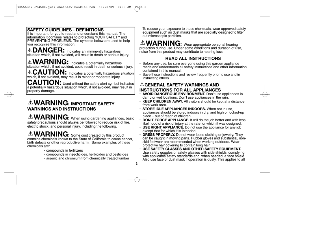 Black & Decker ST7700 Safety Guidelines Definitions, Read ALL Instructions, USE Safety Glasses and Other Safety Equipment 