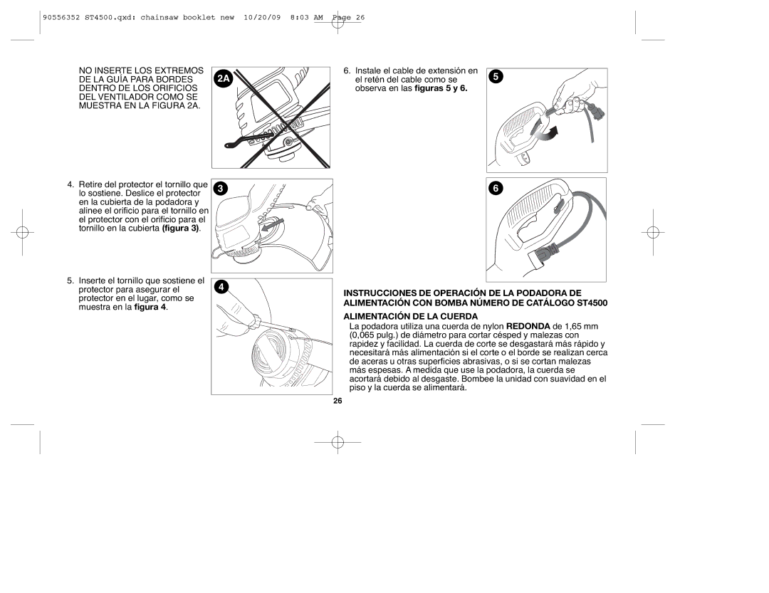 Black & Decker ST7700 instruction manual 90556352 ST4500.qxd chainsaw booklet new 10/20/09 803 AM 