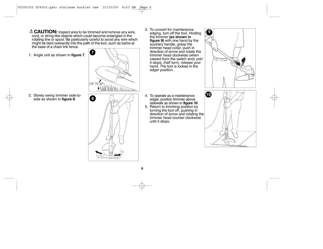 Black & Decker ST7700, 90556352 instruction manual Trimmer head counter clockwise Until it stops 