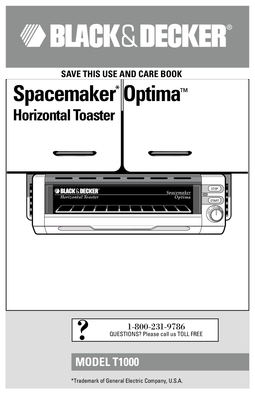 Black & Decker T1000 manual Spacemaker* Optima 