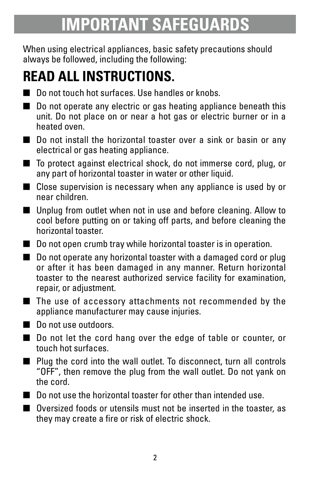 Black & Decker T1000 manual Important Safeguards 