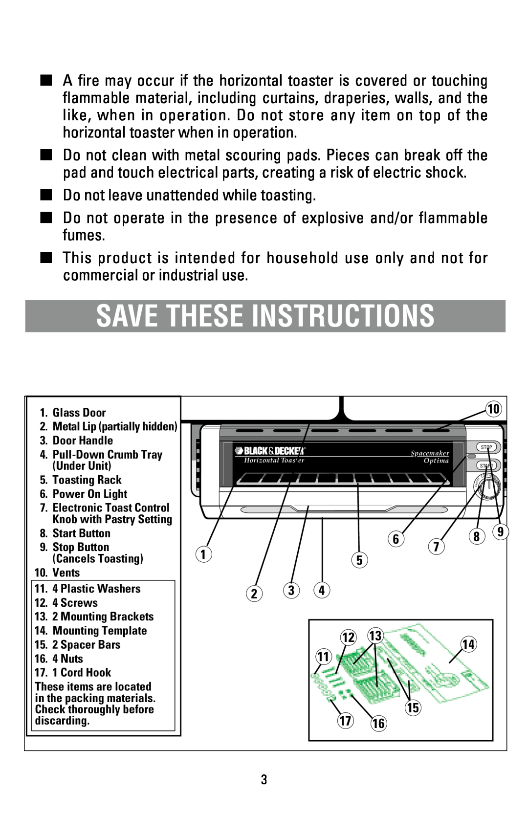 Black & Decker T1000 manual Save These Instructions 