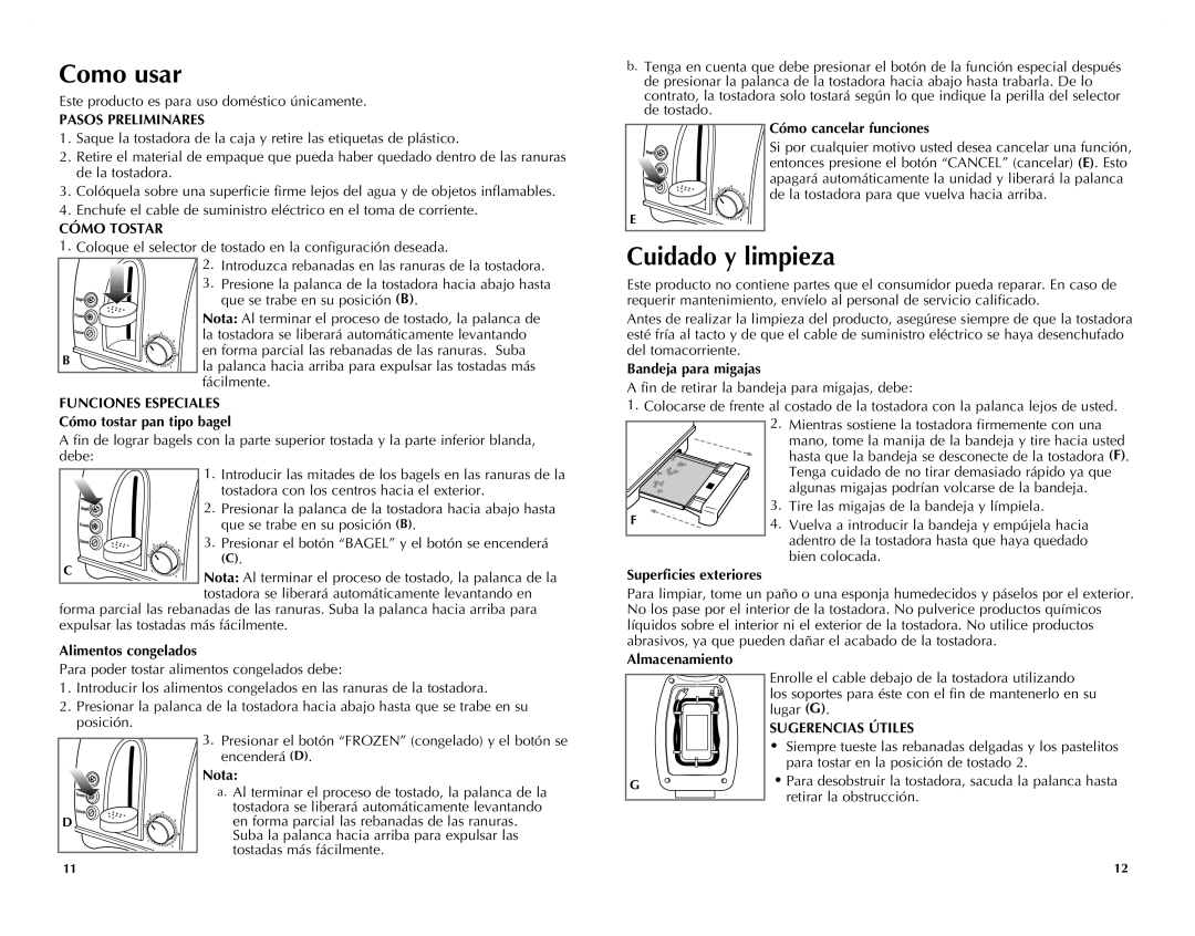 Black & Decker T1700IKT manual Como usar, Cuidado y limpieza 