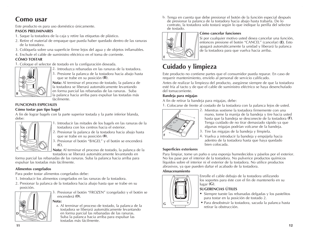 Black & Decker T1700IKT manual Como usar, Cuidado y limpieza 