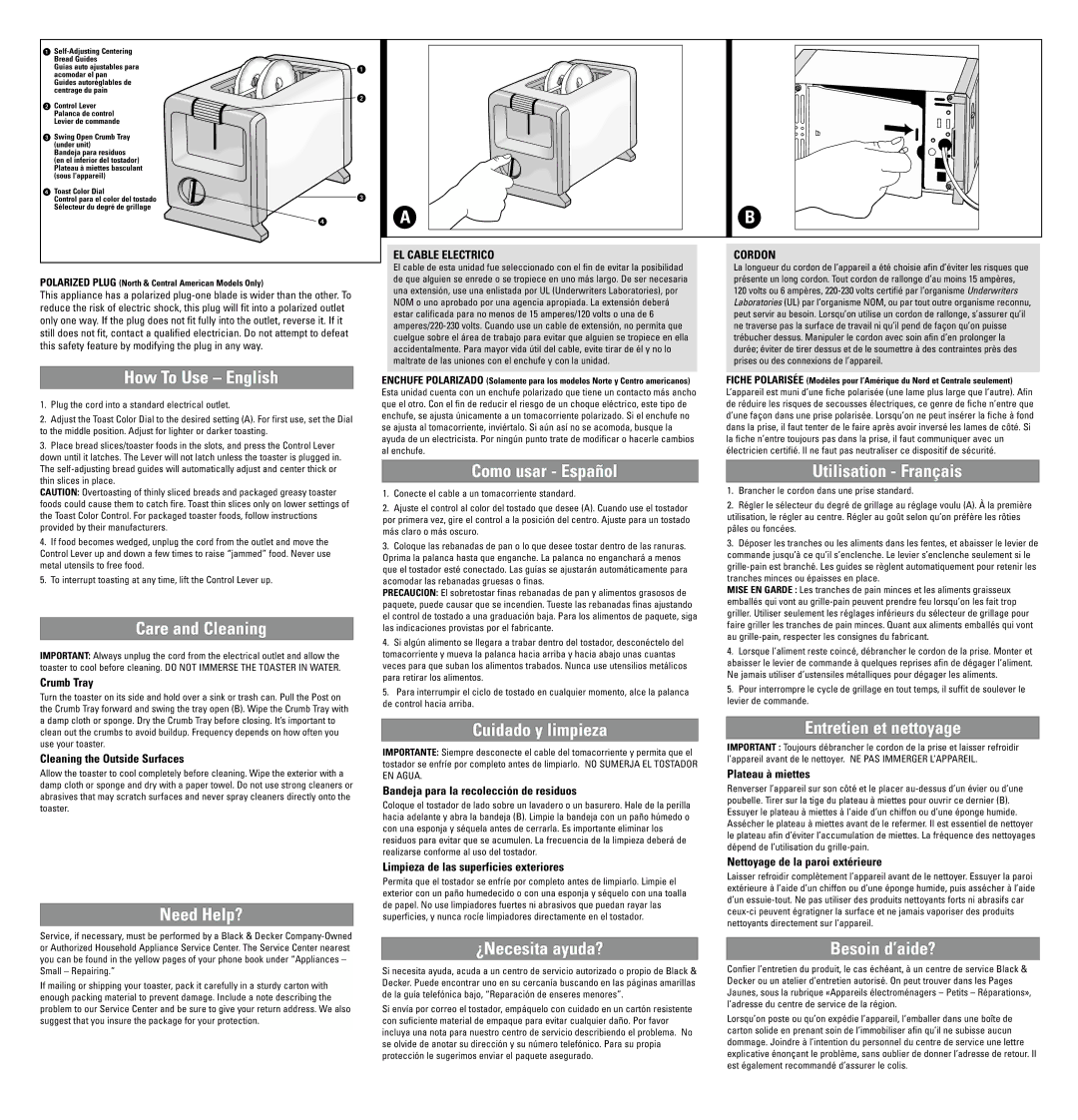 Black & Decker T202 dimensions EL Cable Electrico, Cordon 