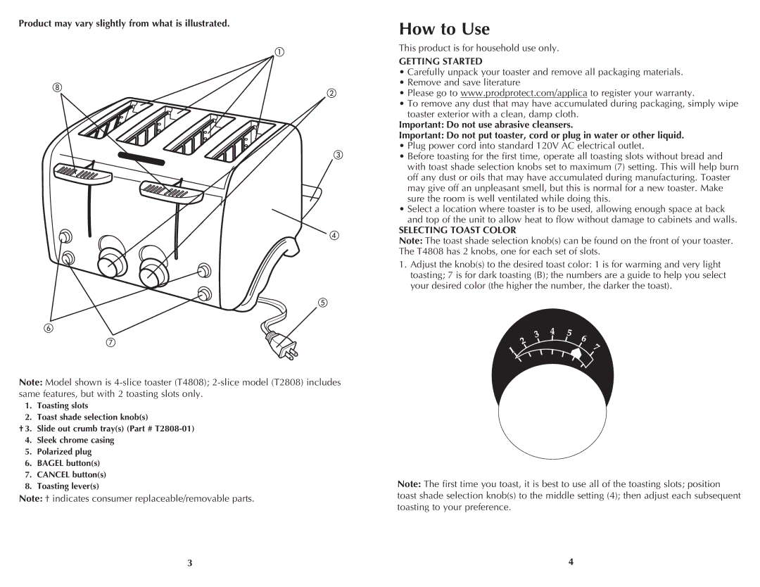 Black & Decker T2808, T4808 manual How to Use, Product may vary slightly from what is illustrated, Getting Started 