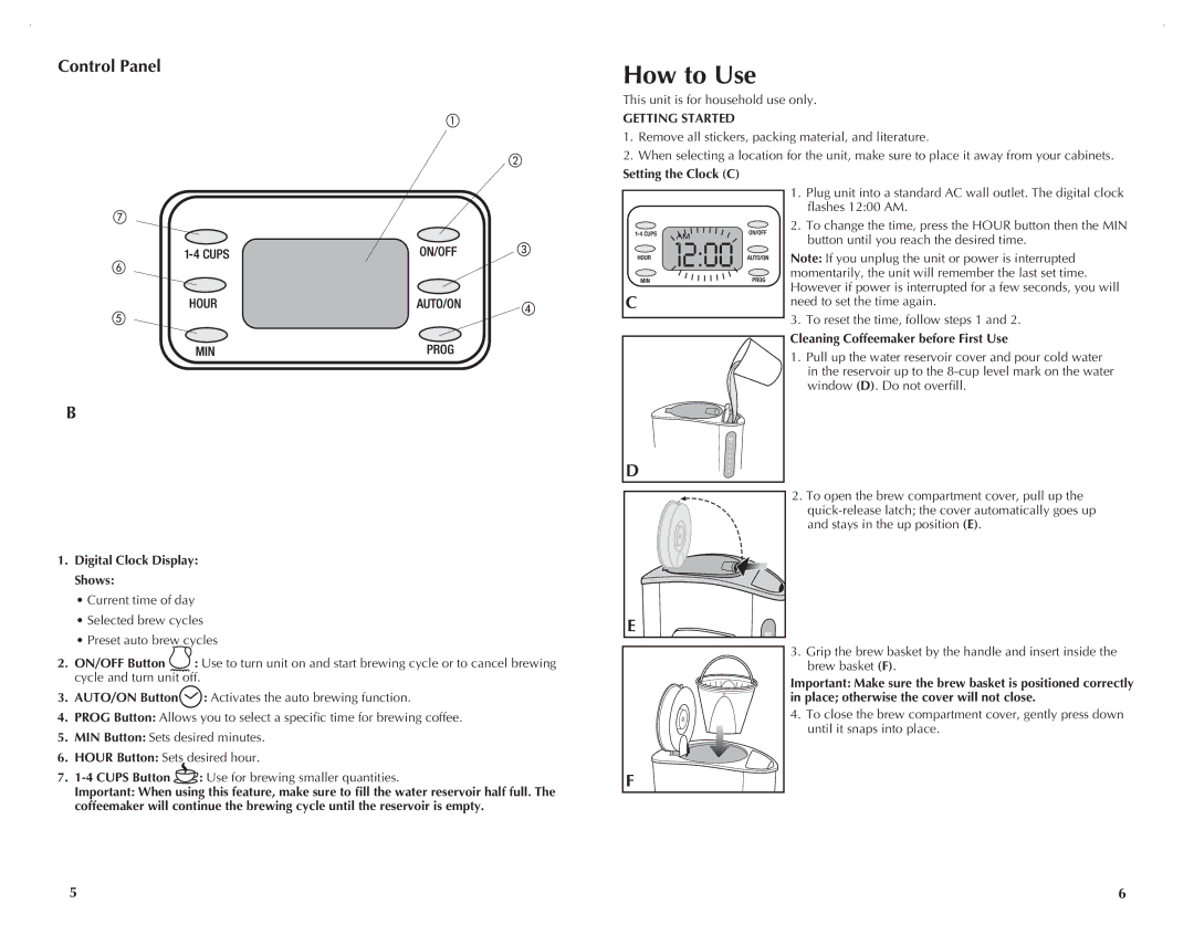 Black & Decker TCM1000KT manual How to Use, Getting Started 