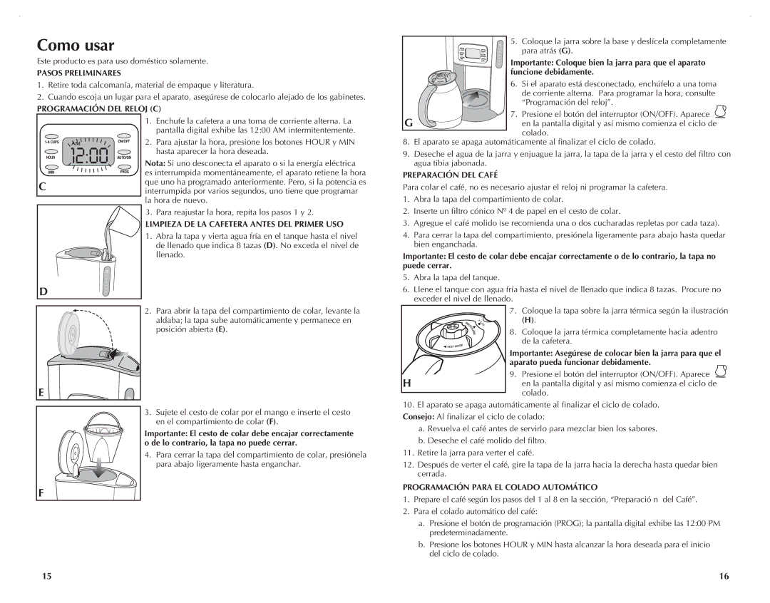 Black & Decker TCM1000KT manual Como usar 