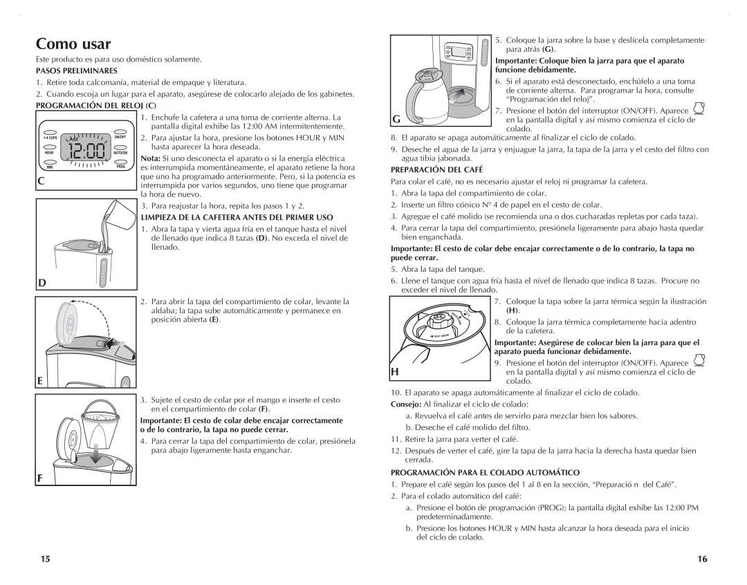 Black & Decker TCM1000KT manual Como usar 