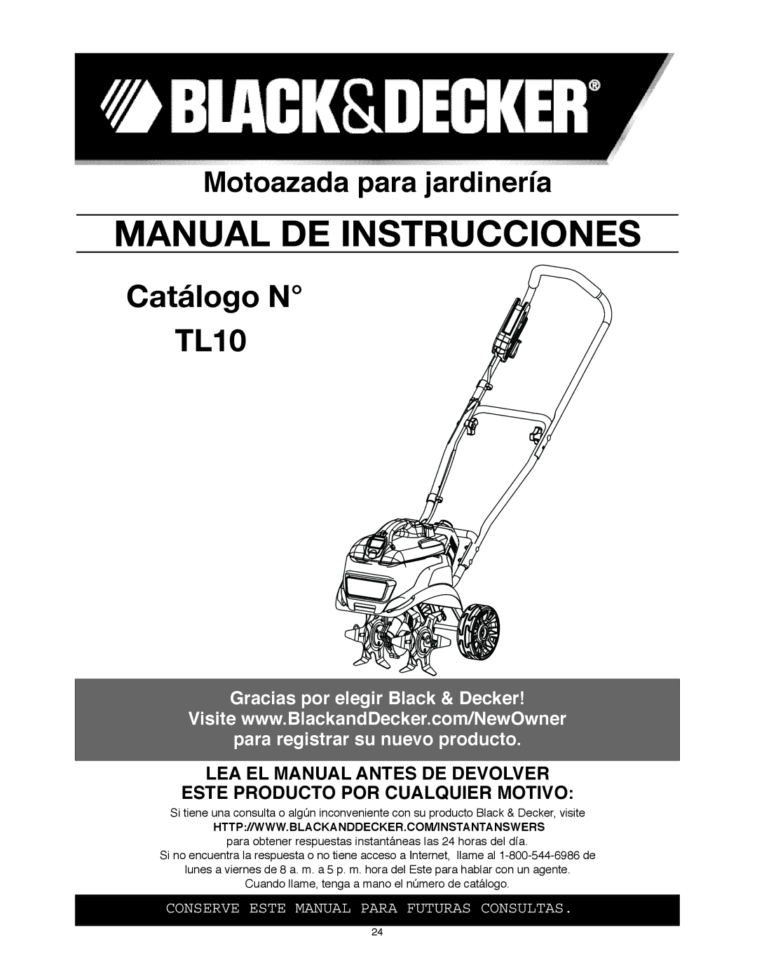 Black & Decker TL10 instruction manual Manual DE Instrucciones 