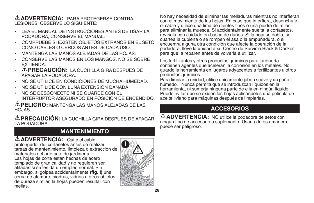 Black & Decker TR116R, TR117 instruction manual Accesorios, LESIONES, Observe LO Siguiente 