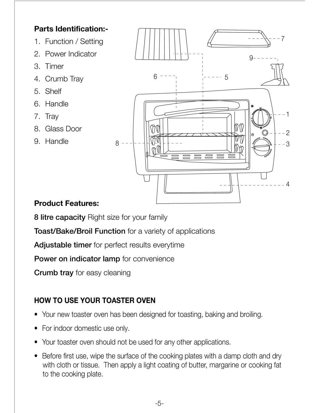 Black & Decker TRO18 manual Parts Identification, Product Features 