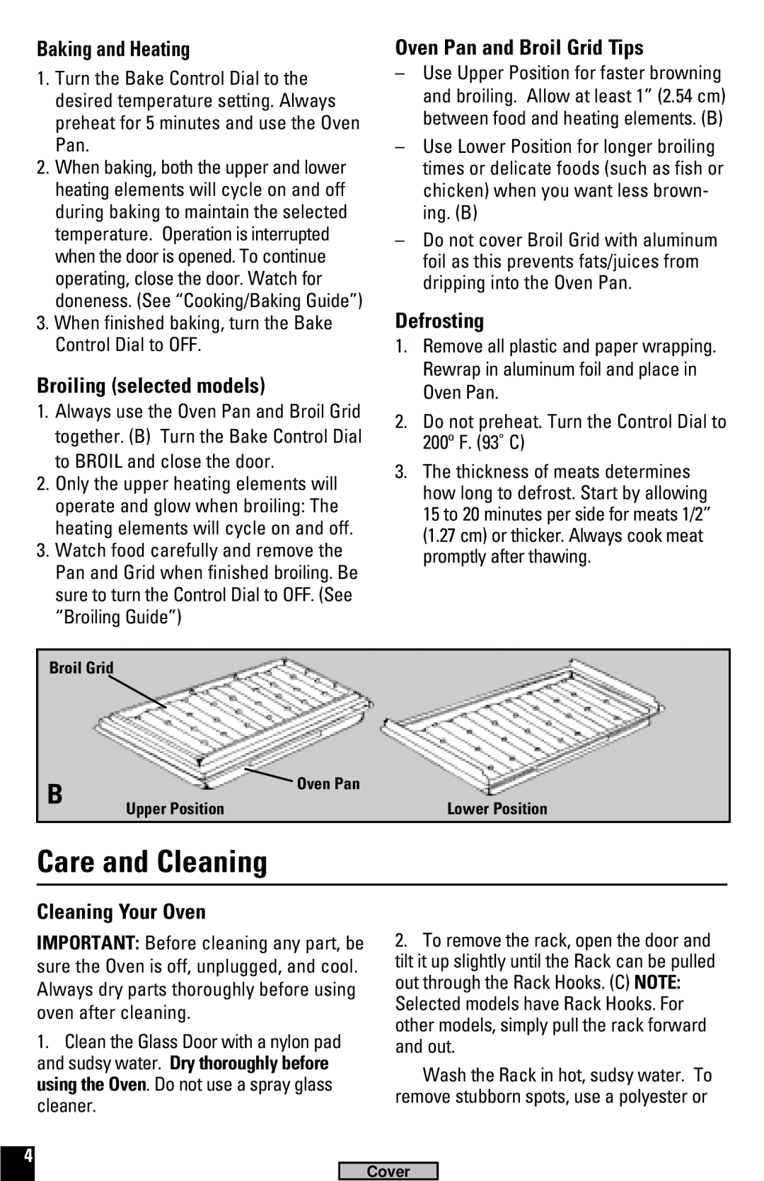 Black & Decker TRO220, TRO520 manual Care and Cleaning 