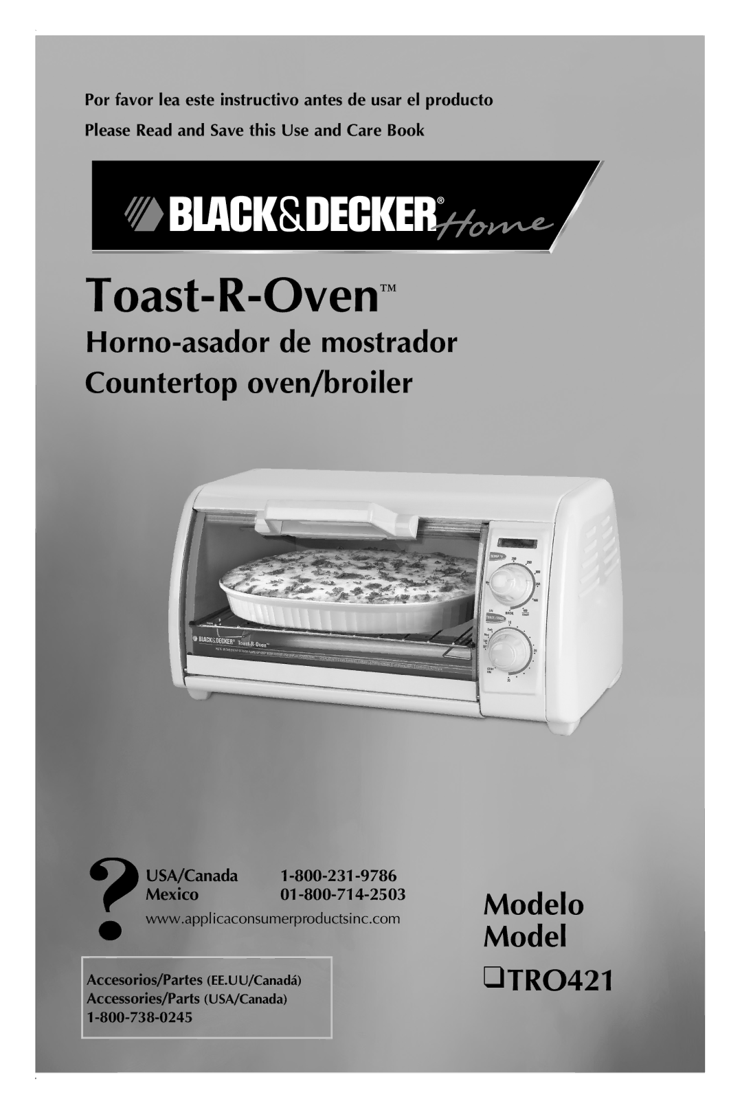 Black & Decker TRO421 manual Toast-R-Oven 