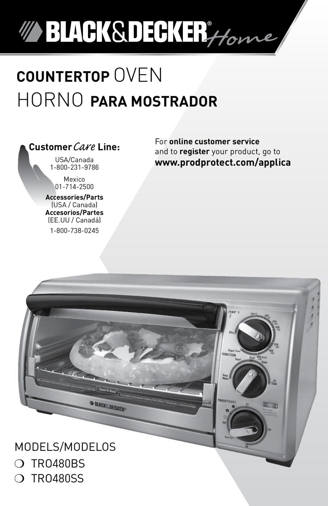 Black & Decker TRO480SS, TRO480BS manual Countertop Oven HOrnO para Mostrador 