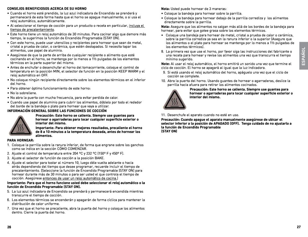 Black & Decker TRO480BS, TRO480SS manual Español 