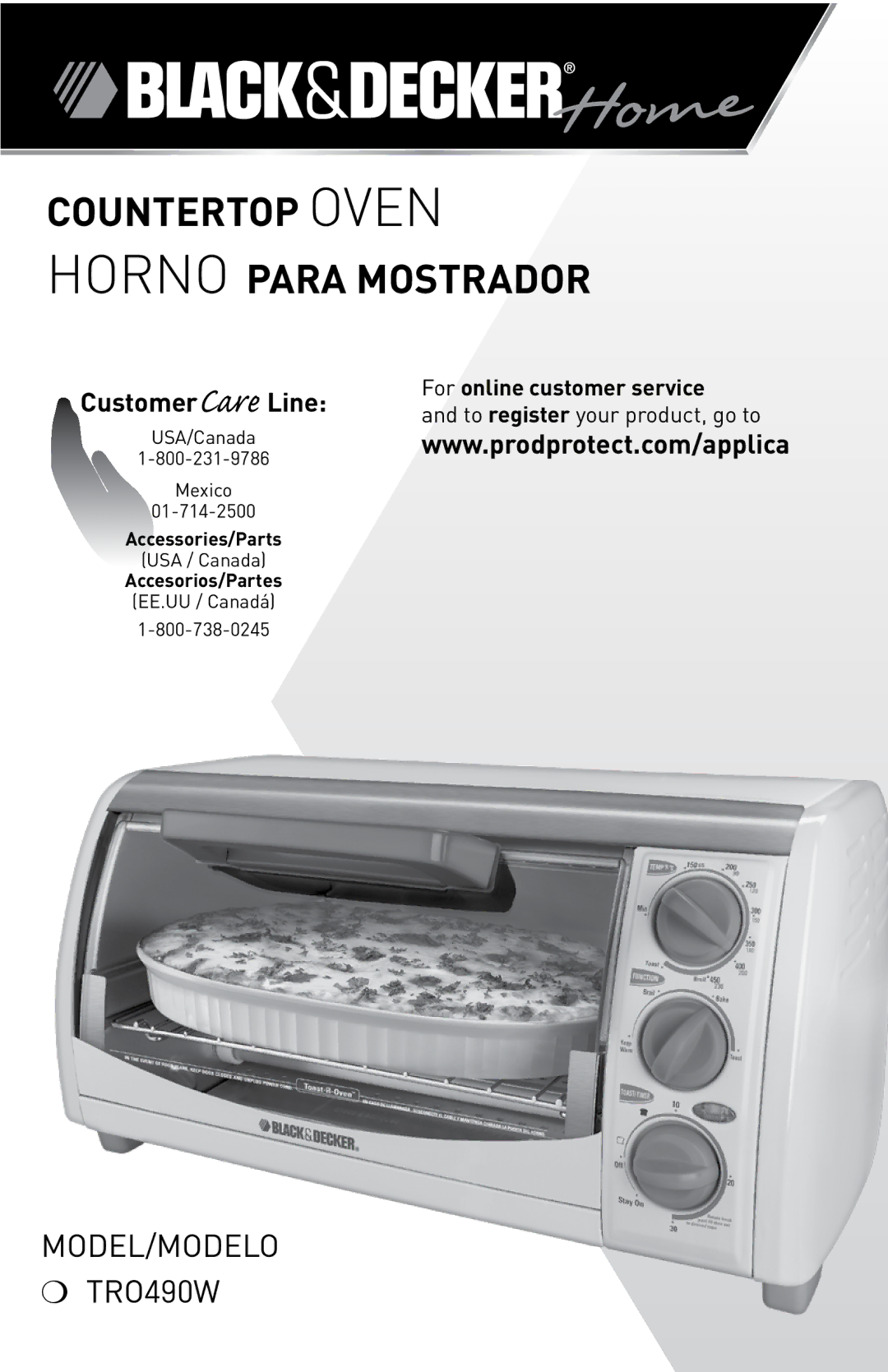 Black & Decker TRO490W manual Countertop Oven HOrnO para Mostrador 