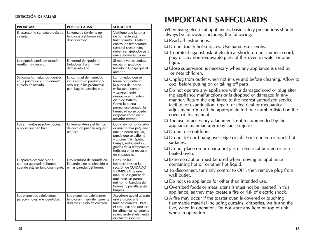 Black & Decker TRO491W, TRO491B manual Important Safeguards 