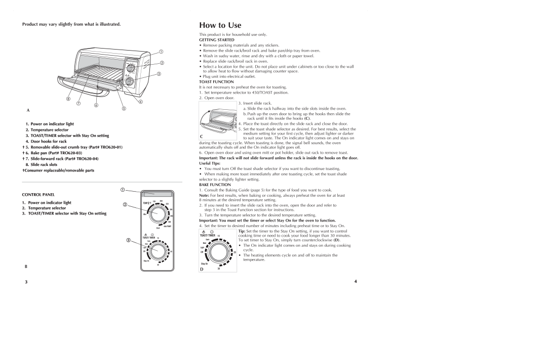 Black & Decker TRO620 manual How to Use 