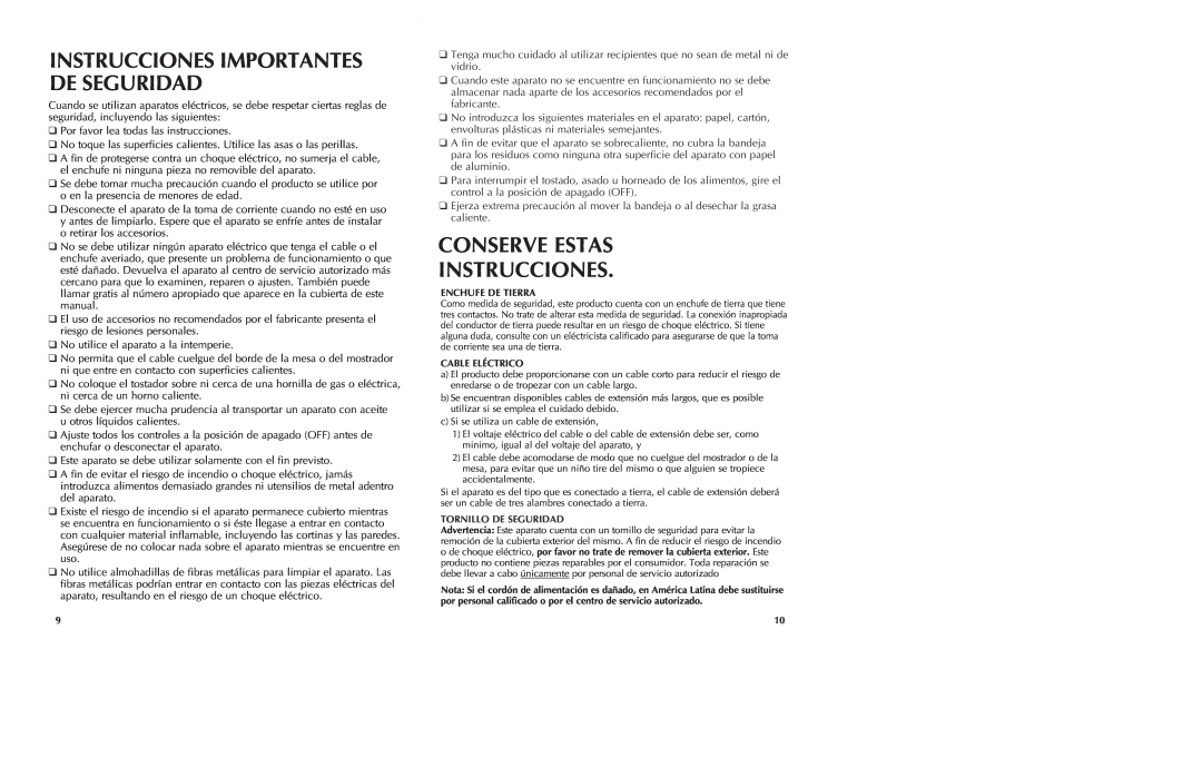 Black & Decker TRO620 manual Conserve Estas Instrucciones, Instrucciones Importantes De Seguridad 