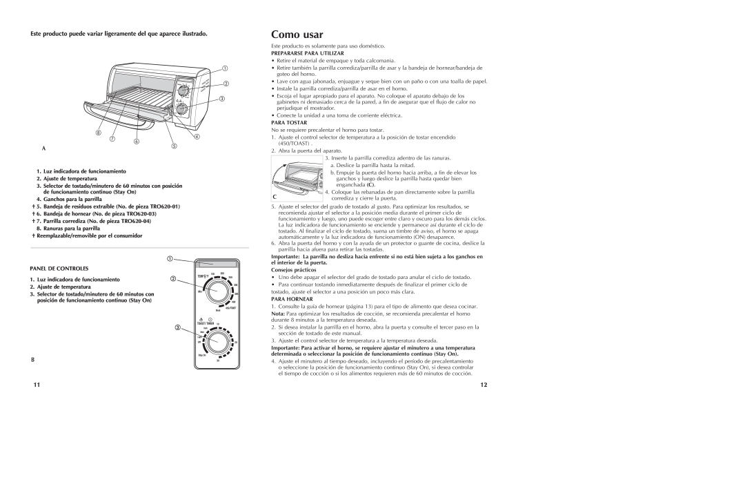 Black & Decker TRO620 manual Como usar 