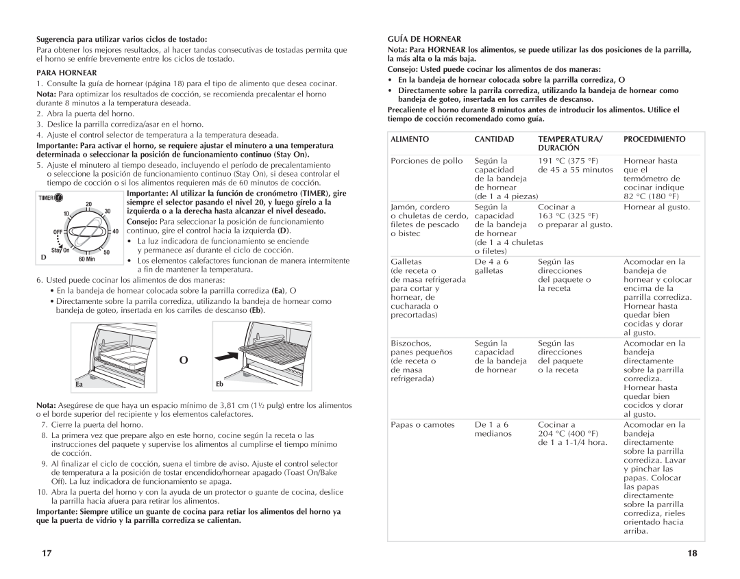 Black & Decker TRO701T, TRO700W manual Sugerencia para utilizar varios ciclos de tostado 