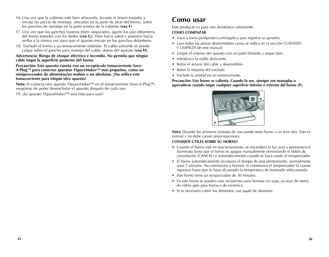 Black & Decker TROS1000Q manual Como usar, Como Comenzar, Consejos Útiles Sobre Su Horno 