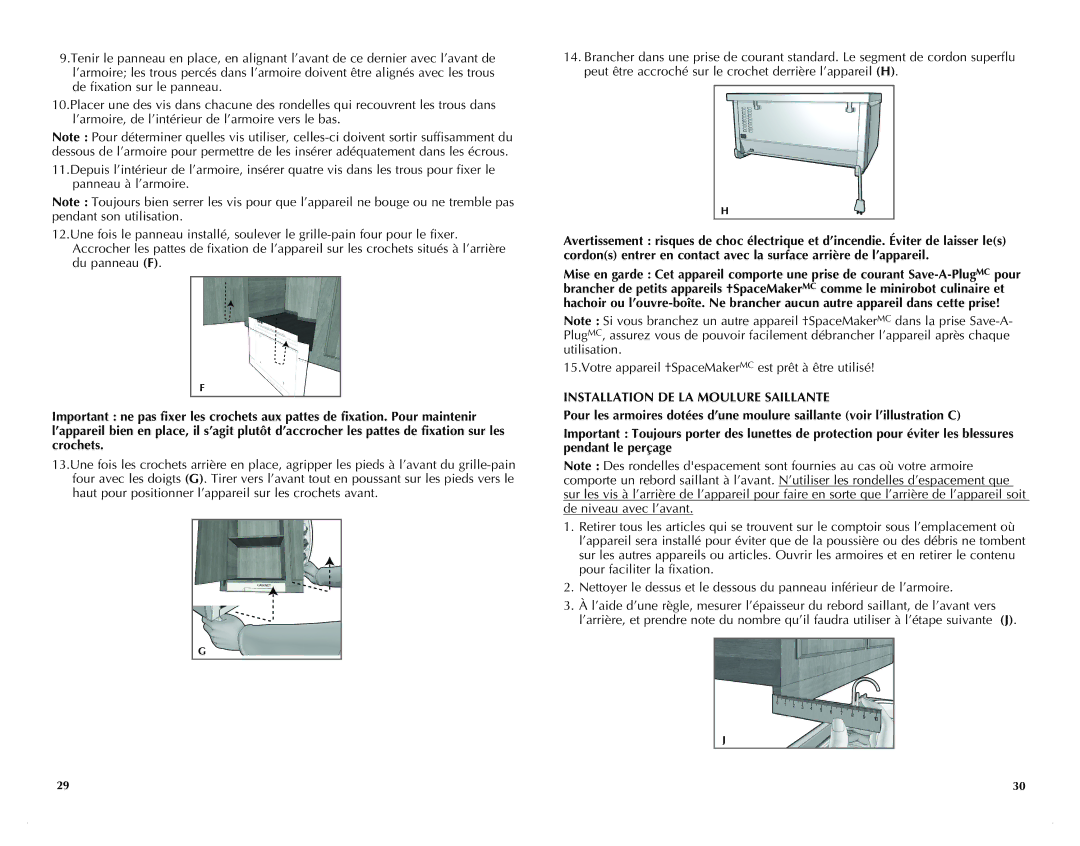 Black & Decker TROSOS1500C manual Installation DE LA Moulure Saillante 