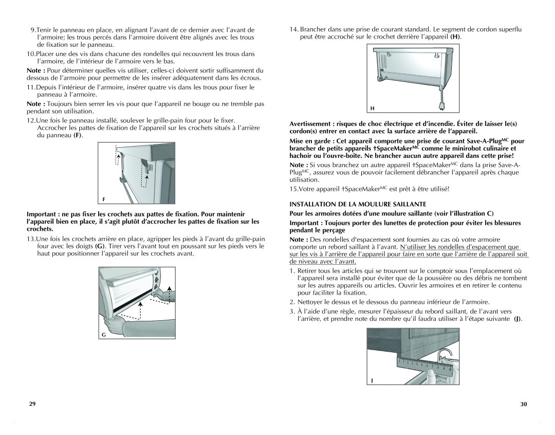 Black & Decker TROSOS1500C manual Installation De La Moulure Saillante 