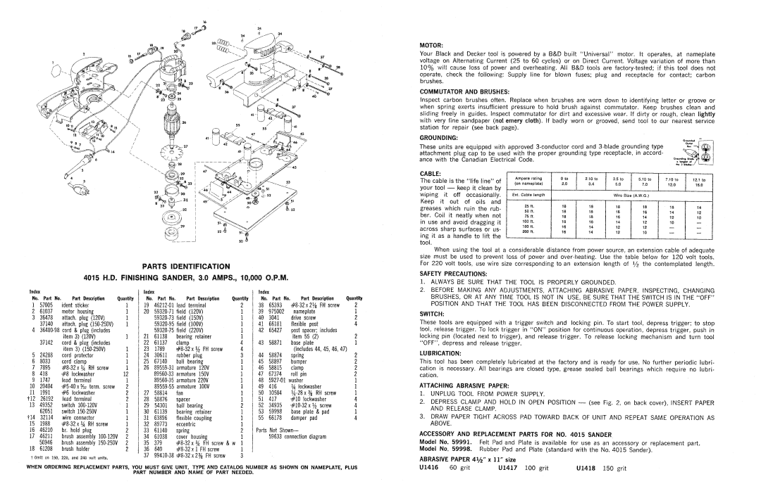 Black & Decker Type 1A, 4015 manual 