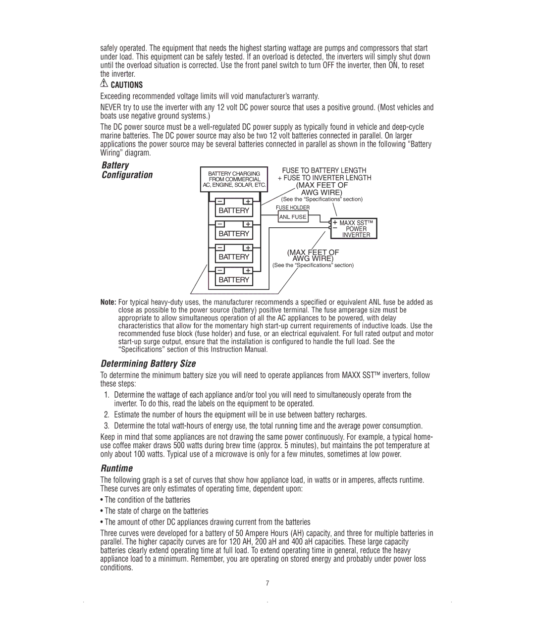 Black & Decker VEC054D instruction manual Determining Battery Size, Runtime 