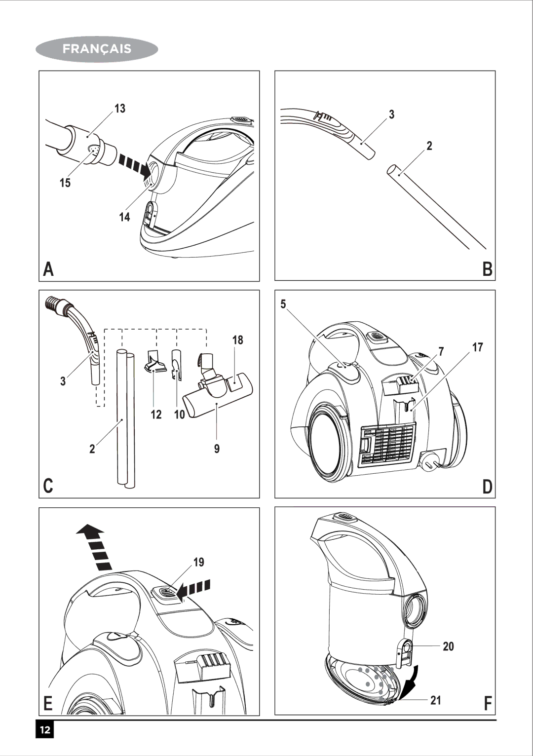 Black & Decker VM1450 manual Français 