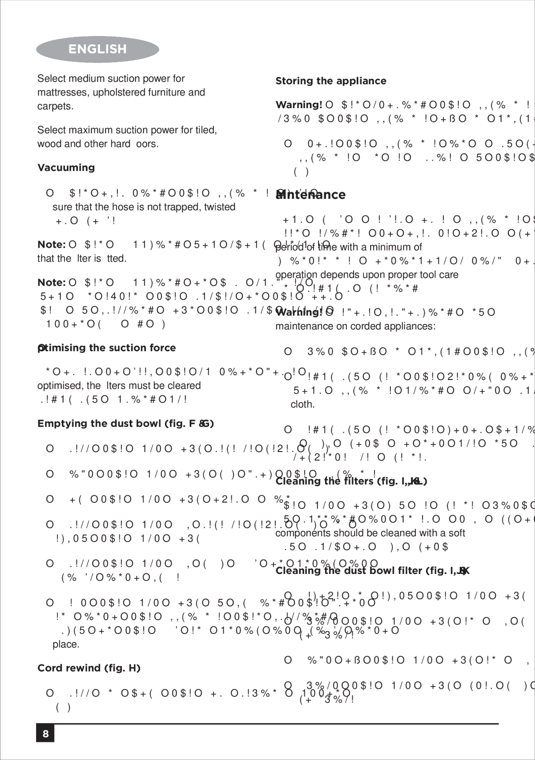 Black & Decker VM1650 manual Maintenance 