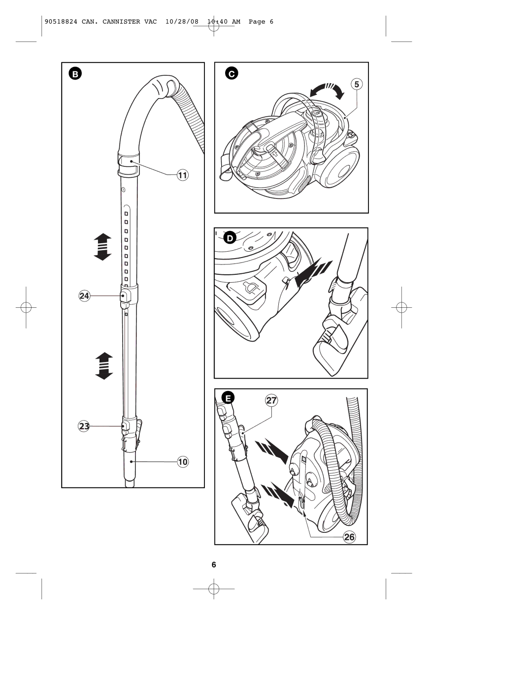 Black & Decker VN2200 instruction manual 90518824 CAN. Cannister VAC 10/28/08 1040 AM 