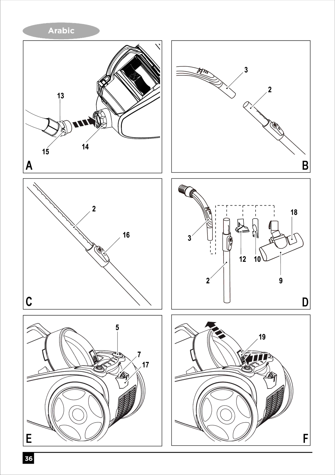 Black & Decker VO1850 manual Arabic 