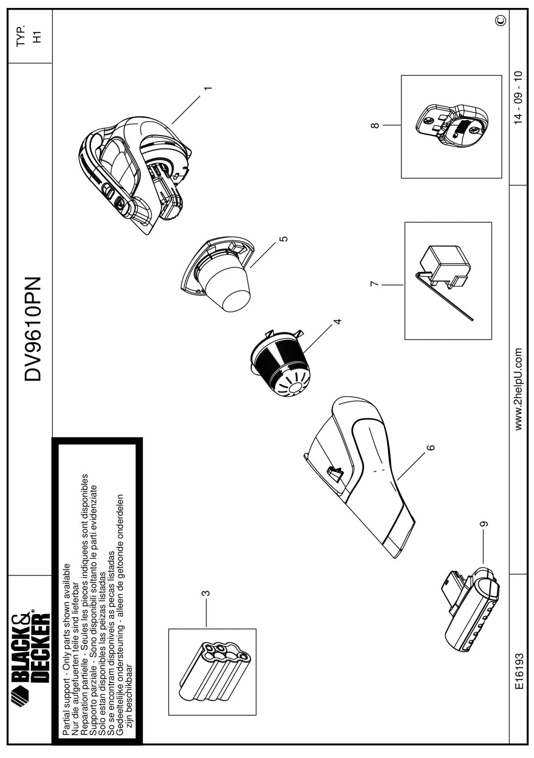 Black & Decker WD4810N, WD9610N, WD9610ECN, WD7210N manual DV9610PN 