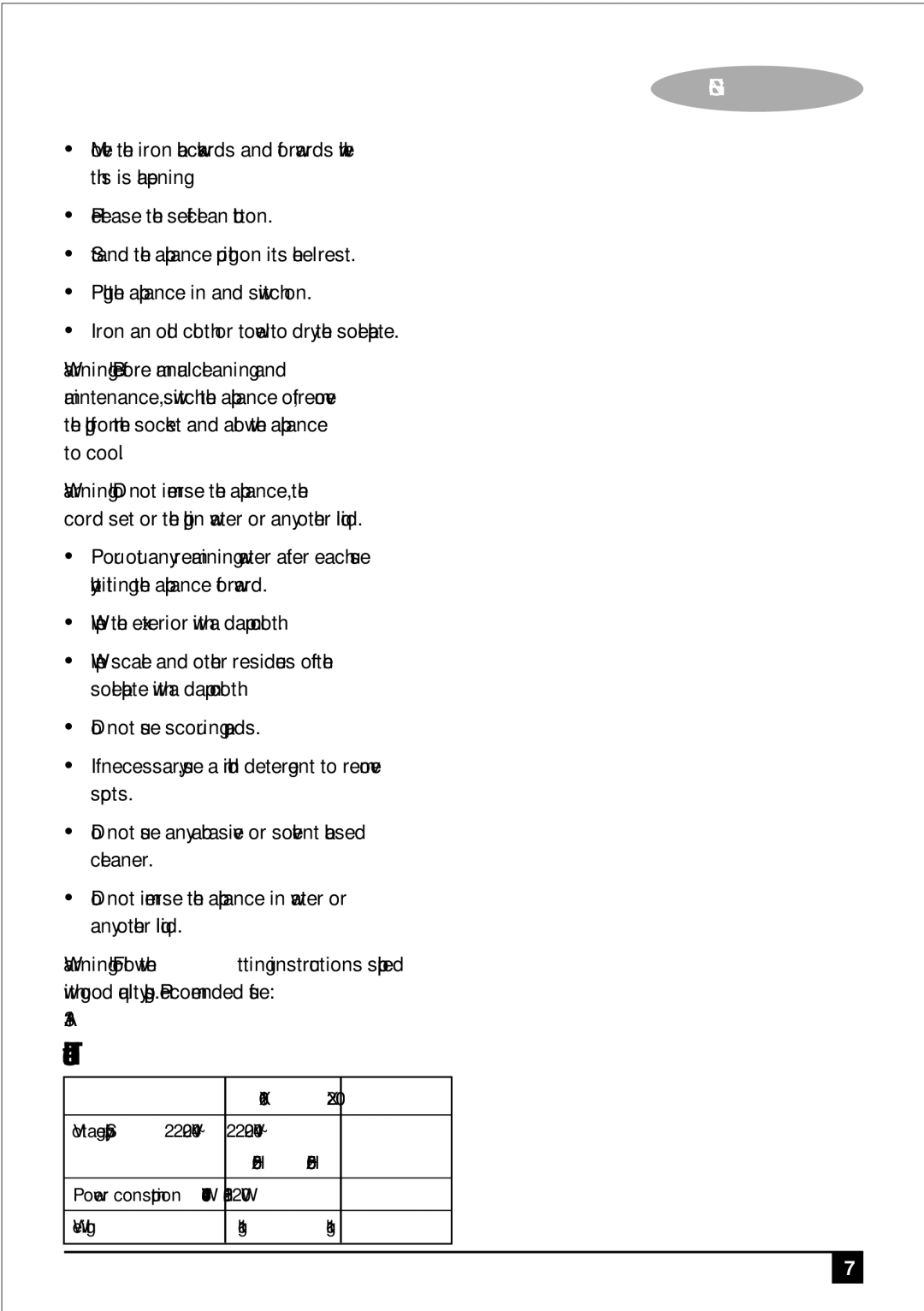 Black & Decker X1600/X2000 manual Technical data 