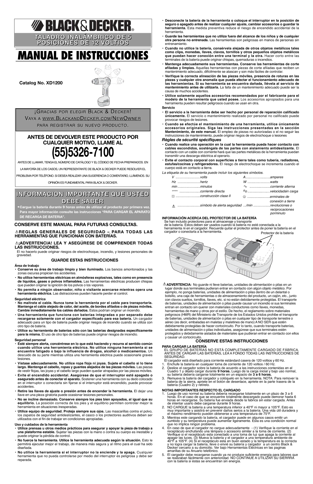 Black & Decker 90504019 Taladro Inalámbrico DE Posiciones DE 12 Voltios, Informacion Importante QUE Usted Debe Saber 