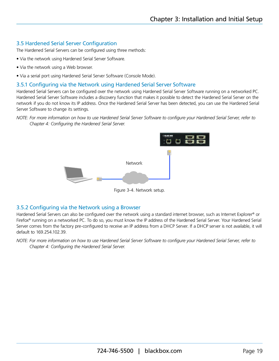 Black Box 1-, 2-, and 4-Port Hardened Serial Servers Installation and Initial Setup, Hardened Serial Server Configuration 