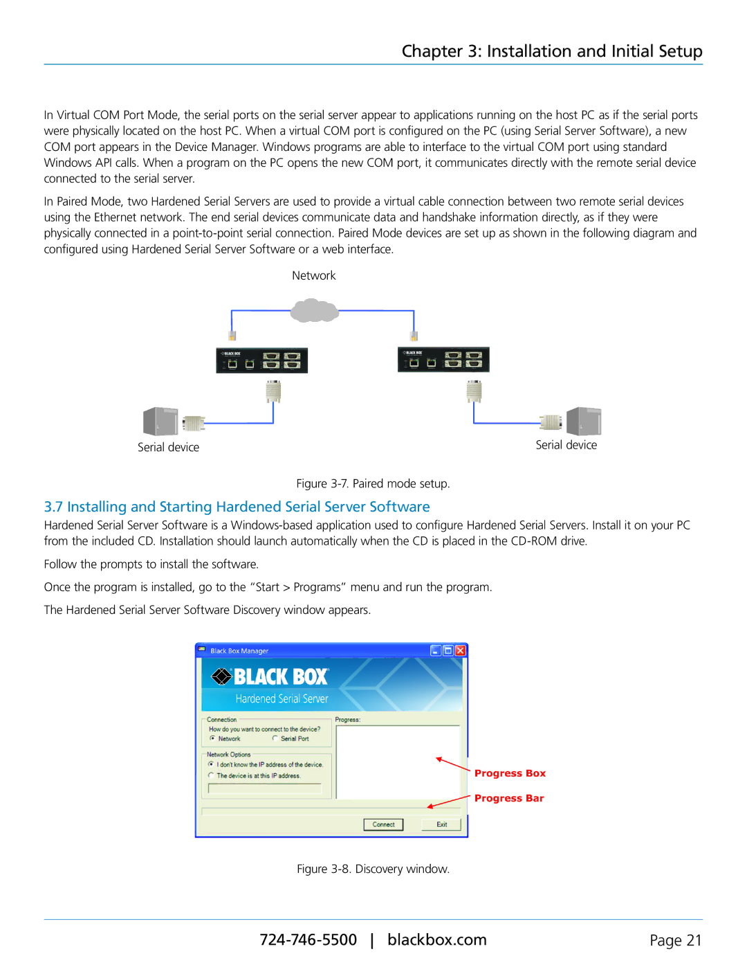 Black Box LES424A, LES422A, LES421A manual Installing and Starting Hardened Serial Server Software, Paired mode setup 