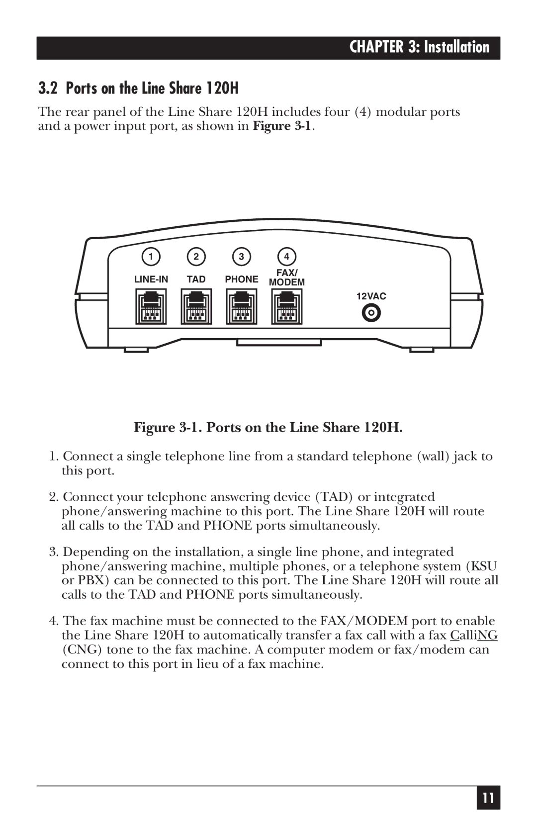 Black Box manual Ports on the Line Share 120H 