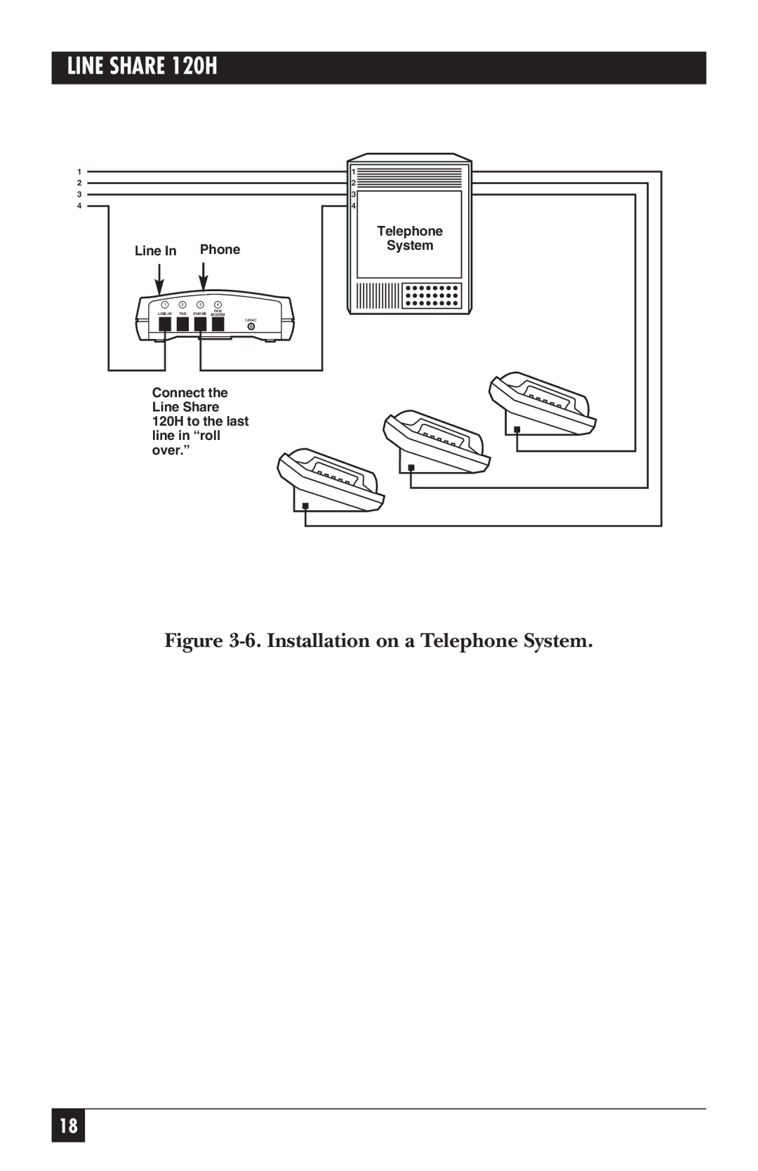 Black Box 120H manual Installation on a Telephone System 