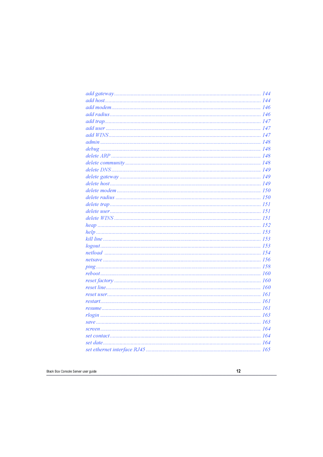 Black Box 24 port, 16 port manual 144 