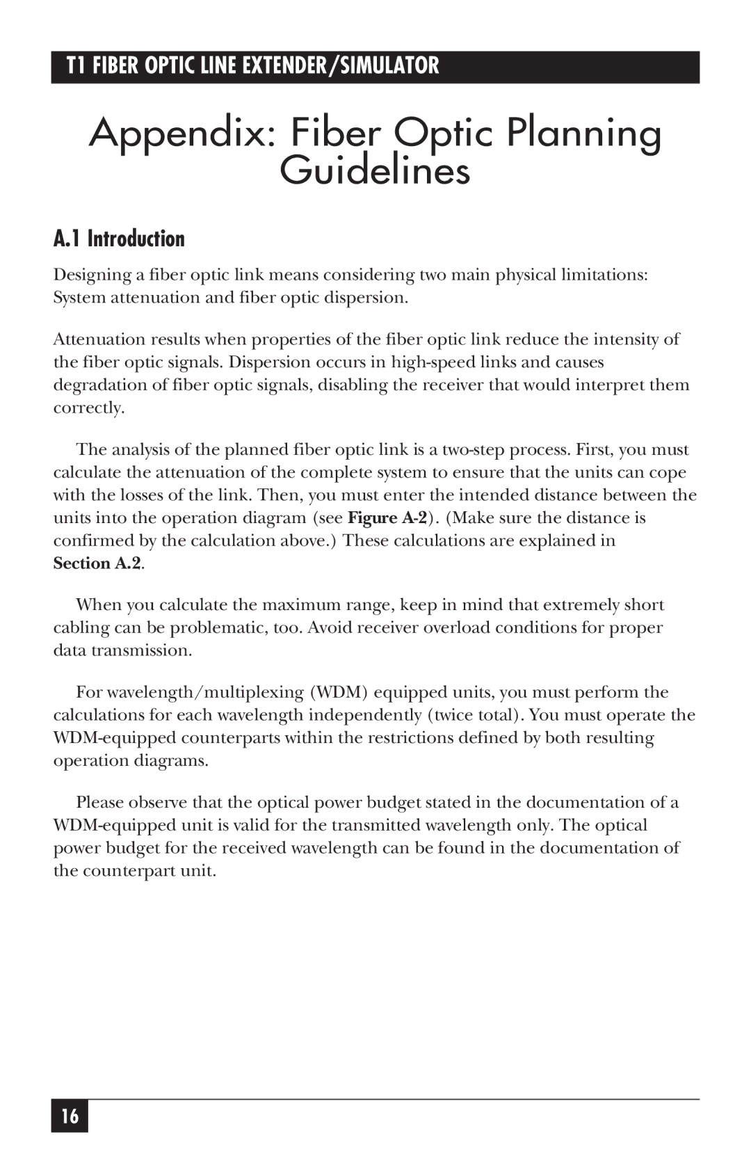 Black Box 39005, 39004 manual Appendix Fiber Optic Planning Guidelines, Introduction 